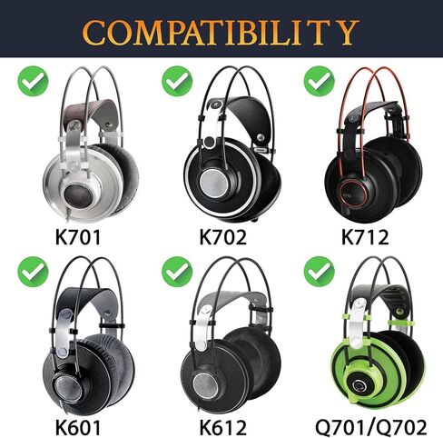 SOULWIT Velour Professional Replacement Earpads Cushions for AKG K701, K702, Q701, Q702, K601, K612, K712 Headphones, Ear Pads with Softer Velour, High-Density Foam - Black in Saudi Arabia