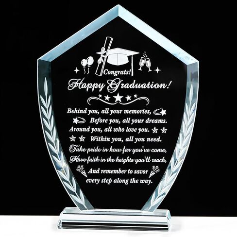 Movdyka Graduation Gifts for Women Men Crystal Plaque with Light Base Class of 2024 Graduation Gifts for Her Him Girls College University High School Middle Happy Graduation Decorations Gifts Ideas in Kuwait