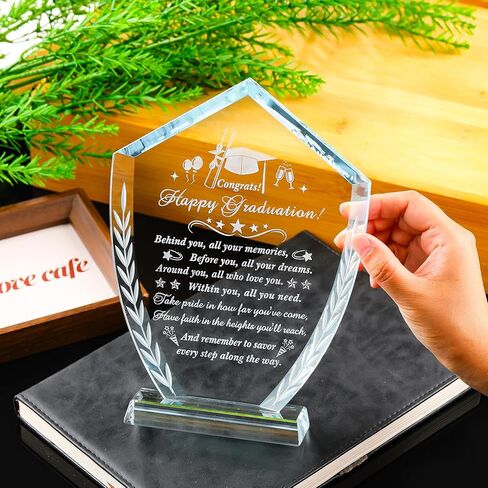 Movdyka Graduation Gifts for Women Men Crystal Plaque with Light Base Class of 2024 Graduation Gifts for Her Him Girls College University High School Middle Happy Graduation Decorations Gifts Ideas in Kuwait