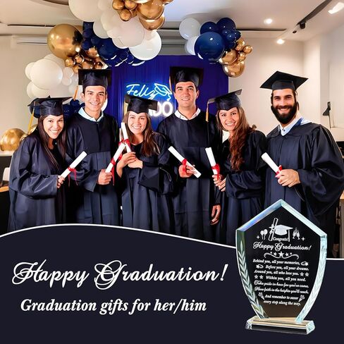 Movdyka Graduation Gifts for Women Men Crystal Plaque with Light Base Class of 2024 Graduation Gifts for Her Him Girls College University High School Middle Happy Graduation Decorations Gifts Ideas in Kuwait