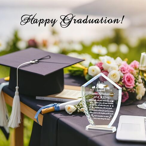 Movdyka Graduation Gifts for Women Men Crystal Plaque with Light Base Class of 2024 Graduation Gifts for Her Him Girls College University High School Middle Happy Graduation Decorations Gifts Ideas in Kuwait