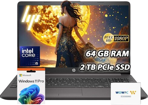 HP 250-G9 Flagship 15.6" Laptop - Special Business Edition w/Microsoft Office 365-40GB RAM | 1TB SSD - Intel Core i5 10-Core Processor - 15.6" FHD - Wi-Fi 6 - Win 11 Pro - w/WOWPC Recovery USB in Kuwait