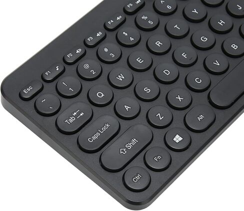 Septpenta Wireless Keyboard Mouse Combo, 78Keys Feel Retro and Upright Keycap Design 2.4G Ergonomics Mouse and Keyboard, Mute Buttons Waterproof Without Fade for Business Office(Black) in Saudi Arabia