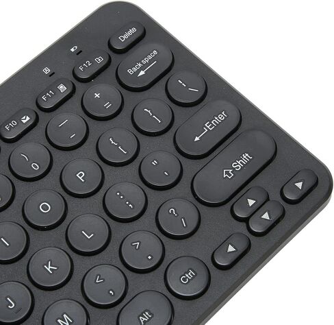 Septpenta Wireless Keyboard Mouse Combo, 78Keys Feel Retro and Upright Keycap Design 2.4G Ergonomics Mouse and Keyboard, Mute Buttons Waterproof Without Fade for Business Office(Black) in Saudi Arabia