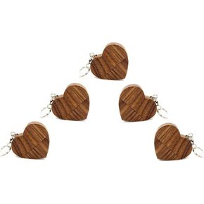 5PCS/10PCS Heart-Shaped Wood 2.0/3.0 USB Flash Drive USB Disk Memory Stick with Wooden (3.0/32GB, Walnut-10PCS)