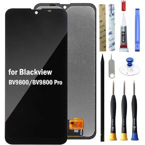 Digitizer LCD Display Touch Screen Glass Panel Assembly Replacement Repair Parts Compatible for Blackview BV9800 / BV9800 Pro [with Tools] [Without Frame]