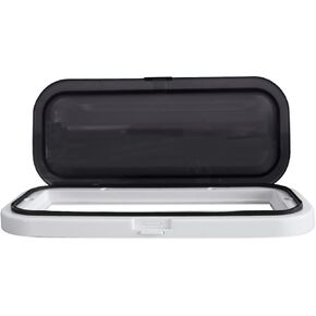 Rockville RWSG3W Universal Marine Stereo Splash Guard Housing Case, White, Waterproof, Spring-Loaded Flip Door, UV-Resistant for Boats and Marine Environments