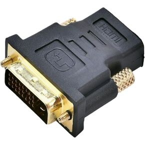 DVI to HDMI Adapter Bi-Directional 1080P UHD Display Converter DVI Male to HDMI Female Adapter for HDTV M>oni>tor(B)
