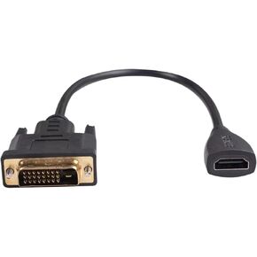 DVI-D to HDMI Adapter DVI24+1 25-pin DVI-D to HDMI Female HD M>oni>tor Video Conversion Cable 30 cm Suitable for HDTV HD Computer Projector