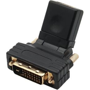 HDMI-Compatible to DVI 24+1 Pin Adapter 360-degree Rotatable HD 4K 1080P Female to Male Converter Adapter for PC TV Projector