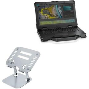 BoxWave Stand and Mount Compatible with Dell Latitude 5430 Rugged Laptop (14 in) - Executive VersaView Laptop Stand, Ergonomic Adjustable Viewing Angle Metallic Riser - Metallic Silver