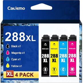 288XL Ink Cartridges for Epson Printer Remanufactured 288 XL T288XL 288 Ink Cartridges Replacement for epson 288xl Ink cartridges Combo Pack Work with XP-440 XP-446 XP-340 XP-430 Printer (4 Pack)