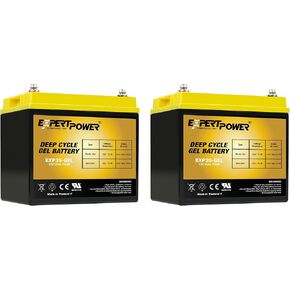 2 Pack 12 Volt 35AH Rechargeable Gel Type Deep Cycle Battery ExpertPower