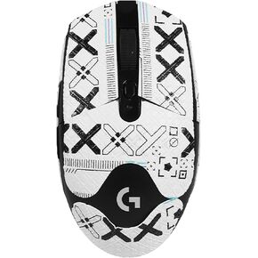 Mouse Grip Tape Full Coverage for Logitech G305 Lightspeed Wireless Gaming Mouse, Mouse Anti Slip Grip Tape,Self-Adhesive PreCut Sweat-Resistant Professional Mice Upgrade Kit(White)