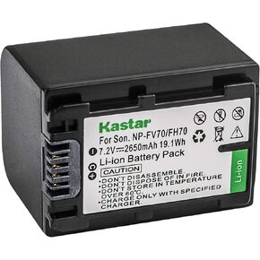 Kastar NPFV70 Battery for Sony NP-FV70 and Sony DCR-SX22 DCR-SX33 DCR-SX34 DCR-SX43 DCR-SX44 DCR-SX45 DCR-SX53 DCR-SX63 DCR-SX65 DCR-SX73 DCR-SX83 DCR-SX85 DEV-3 DEV-30 DEV-5 DEV-50 DEV-50V FDR-AX100