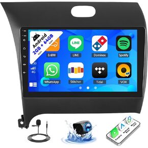 SIXTOP [2+64G] Android Car Stereo for KIA K3 Cerato Forte 2013-2016 with Carplay Android Auto Mirror Link Change Theme 9 inch Touchscreen FM RDS EQ Bluetooth WiFi GPS+Camera & MIC