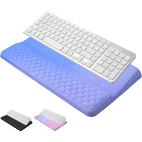 Ergonomic one-Piece Computer Keyboard Stand with Wrist Rest for Desktop Offers Two Support Angles. Silky Lycra Surface and Memory Foam Comfortable Hand Support (Colorful)