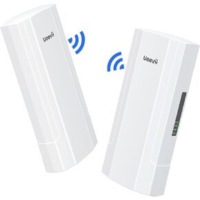 12KM Wireless Bridge,5.8G Long Range 900mbps Point to Point High-Speed Outdoor CPE with Double Gigabit Port,48V POE Power,Qualcomm Chip,18dBi Directional Antenna,IP65 Waterproof,2-Pack,UeeVii CPE12KM