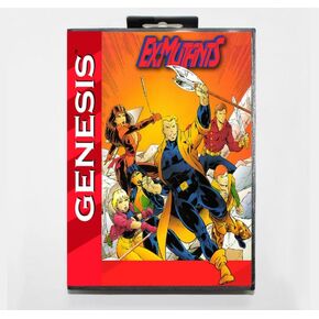 Ex-Mutants MD Game Card with Custom US Box for 16 Bit Sega Megadrive Genesis Console