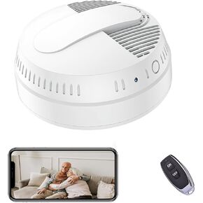 Lizvie Smoke Detector Hidden Camera, 10000mAh Power 1080P HD Night Vision/Wi-Fi Remote App Real-Time View/SD Storage Wireless Small Nanny Cam with Motion Detection.