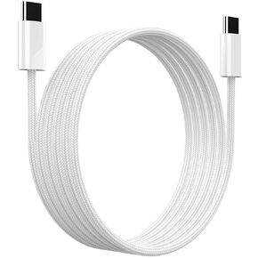 1-Pack USB-C to USB-C Cable 60W High-Speed Charging, Durable 3FT TPE for iPhone 16/15 Pro Max/iPad Pro/Galaxy (White)