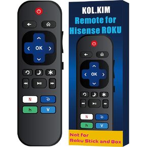 Smart TV Remote Control Universal Compatible for Hisense Roku TV Remote Replacement with Volume Control Remotes A4HNR H4 H4030F H4F R6 R6090G R7E R8F U6GR Replacement for Sharp Insignia TCL Roku TV