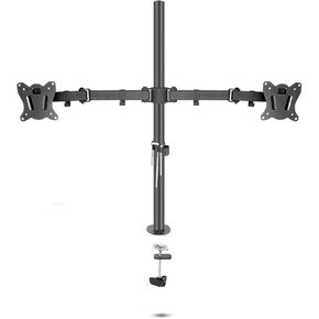 (40cm) DL-T902-240II Full Motion Dual Monitor Desktop Stand Holder 10"-27" Clamp Grommet Hole Base PC Mount Foldable Arm 12kg(DL-T902-240-G)