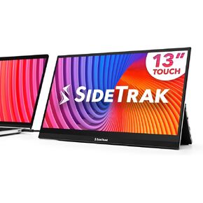 SideTrak Solo Pro 13" Touchscreen Portable Monitor for Laptop | 1080p LED Small Laptop Screen Extender | Kickstand | 10ms Response Time | 60Hz Refresh Rate | USb-C, Mini-HD | 1.6 lbs Travel Monitor
