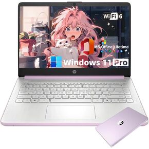HP 2025 New Student Business Laptop, Intel N150 CPU(Beats N4120), 14in LED Screen, 32GB RAM, 128GB UFS+256GB MSD Storage, Wi-Fi 6, Copilot AI,Windows 11 Pro, Honey Lavender