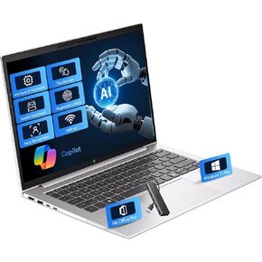 HP EliteBook 845 G11 Touchscreen Business Laptop, AMD Ryzen 5 PRO 8640HS (Beats i7-1355U), 14" WUXGA, Backlit KYB, FP Reader, Win 11 Pro, Ms Office, w/AI Coplit (64GB DDR5 | 2TB SSD)