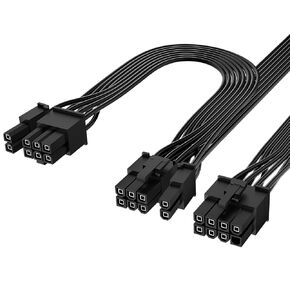 J & D PCIE Cable Campatible مع Corsair ، 60 سم 8 دبوس إلى 6+2 دبوس ، الذكور إلى كابل الطاقة GPU الذكور ، متوافق مع مستلزمات الطاقة المعيارية aresgame (60 سم+18 سم) ، 1pack