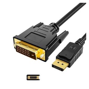 DisplayPort DP to DVI Adapter Connecto Cable Conversion Line 1.8M FHD 1920 * 1080P for Desktop PC TV M>oni>tor Projector
