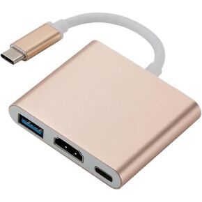 TY>pe C HUB USB C to HDMI-Compatible Splitter USB-C 3 in 1 4K HDMI-Compatible USB 3.0 PD Fast SMA/*rt Adapter for(Sliver)