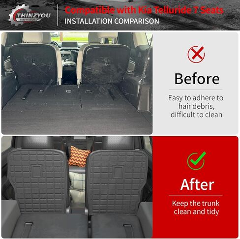 Back Seat Cover Protector Compatible with 2020-2025 Kia Telluride 7 Seats Cargo Mat Kick Mat TPE All Weather Backrest Mats 2024 Telluride Accessories (2nd Row Backrest Mats) in Saudi Arabia
