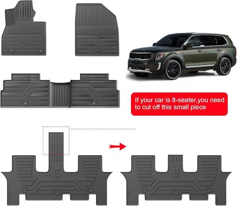 واقي غطاء المقعد الخلفي متوافق مع 2020-2025 Kia Telluride 7 مقاعد البضائع حصيرة ركلة TPE جميع الأحوال الجوية مسند الظهر الحصير 2024 ملحقات Telluride (الصف الثاني مسند الظهر) in Kuwait