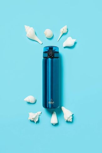 Ion8 Stainless Steel Water Bottle - Food-Safe and Odor Resistant - Fits Car Cup Holders, Backpack Pockets and More, 20 oz / 600 ml (Pack of 1) - OneTouch 2.0 - Teal 2.0 in Saudi Arabia