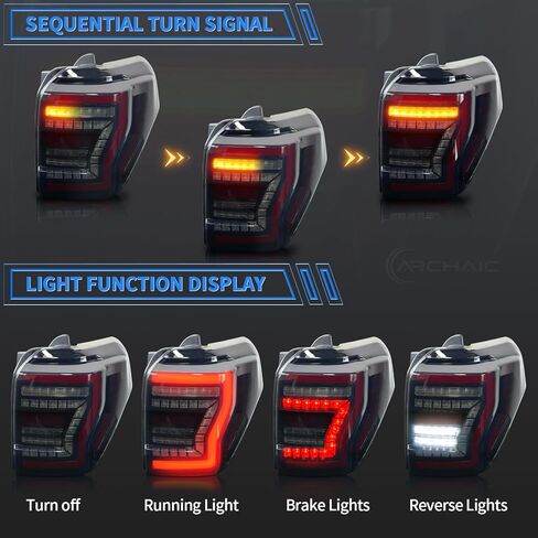 مصابيح خلفية LED قديمة متوافقة مع الجيل الرابع من Toyota 4Runner [SR5، Sport Edition، Limited] 2003-2009، مع الرسوم المتحركة لبدء التشغيل وإشارة الانعطاف التسلسلية in Kuwait