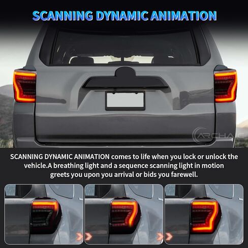 مصابيح خلفية LED قديمة متوافقة مع الجيل الرابع من Toyota 4Runner [SR5، Sport Edition، Limited] 2003-2009، مع الرسوم المتحركة لبدء التشغيل وإشارة الانعطاف التسلسلية in Kuwait