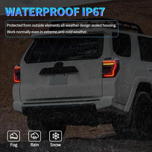 مصابيح خلفية LED قديمة متوافقة مع الجيل الرابع من Toyota 4Runner [SR5، Sport Edition، Limited] 2003-2009، مع الرسوم المتحركة لبدء التشغيل وإشارة الانعطاف التسلسلية in Kuwait