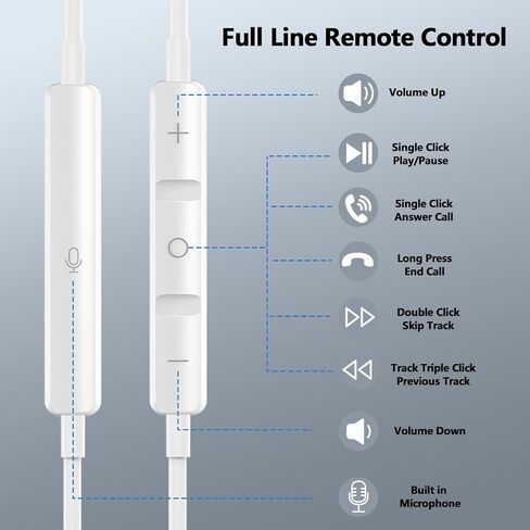 سماعات الرأس السلكية USB C لبراعم الأذن من نوع Apple C مع MIC لـ iPhone 16 15 Pro Max Noise Deganing مدمجة في سماعات التحكم عن بعد USBC Samsung Android S25 S24 Plus Black in Kuwait