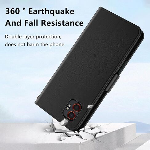 لـ Nubia Red Magic 10 Pro/Red Magic 10 Pro+ Case Pu Leather Flip Cover Protector With With Card Card Slots Magnetic Clover Wover for Redmagic 10Pro Case ، Black in Kuwait