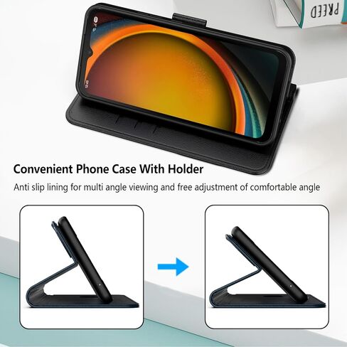 لـ Nubia Red Magic 10 Pro/Red Magic 10 Pro+ Case Pu Leather Flip Cover Protector With With Card Card Slots Magnetic Clover Wover for Redmagic 10Pro Case ، Black in Kuwait