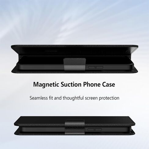 لـ Nubia Red Magic 10 Pro/Red Magic 10 Pro+ Case Pu Leather Flip Cover Protector With With Card Card Slots Magnetic Clover Wover for Redmagic 10Pro Case ، Black in Kuwait