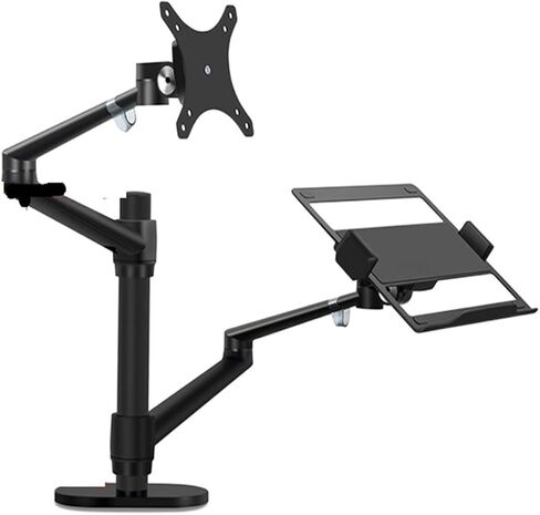 OL-3L Aluminum Height Adjustable Desktop Dual Arm 17-32 Inch Monitor Holder+12-17 Inch Laptop Holder Stand Full Motion Mount Arm(OL-3L-B) in Saudi Arabia