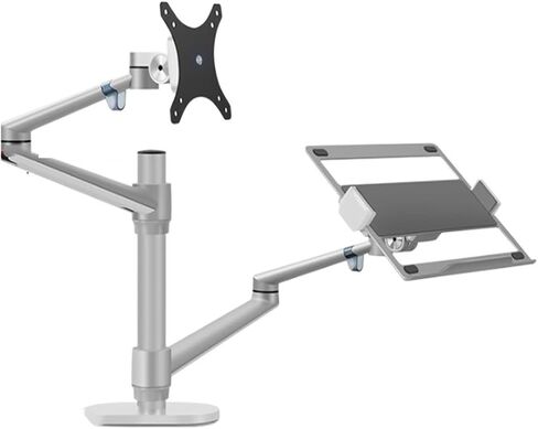 OL-3L Aluminum Height Adjustable Desktop Dual Arm 17-32 Inch Monitor Holder+12-17 Inch Laptop Holder Stand Full Motion Mount Arm(OL-3L-B) in Saudi Arabia