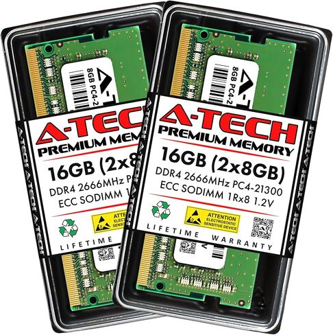 A-Tech 16GB Kit (2x8GB) RAM for Synology DiskStation DS723+, DS923+ NAS | DDR4 2666MHz PC4-21300 ECC SODIMM 1Rx8 1.2V 260-Pin Memory Upgrade in Kuwait