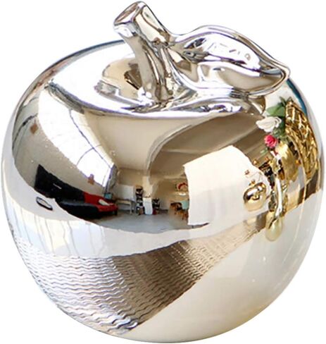 VOSAREA Apple Shaped Ceramics Porcelain Apple Statue Ornament Creative Desktop Decor Chic (Gold) in Saudi Arabia
