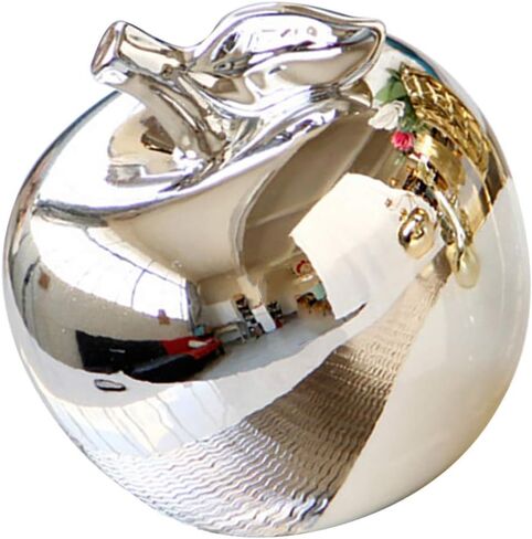 VOSAREA Apple Shaped Ceramics Porcelain Apple Statue Ornament Creative Desktop Decor Chic (Gold) in Saudi Arabia