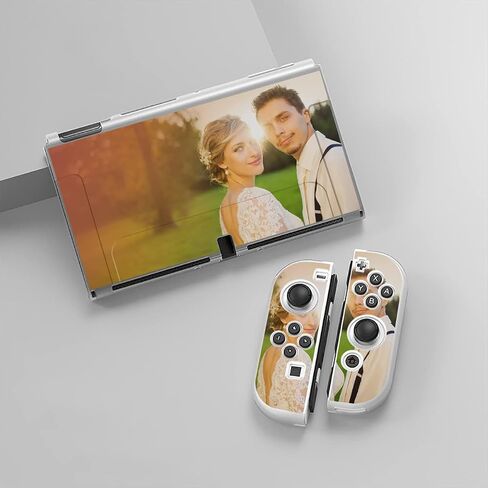 Custom Photo Shockproof Cover for Nintendo Switch OLED, 3 in 1 Personalized Dockable Case Customized Protective Grip Case Soft Shockproof Case Handheld Separable Protector Shell for NS Joycon Clear in Saudi Arabia