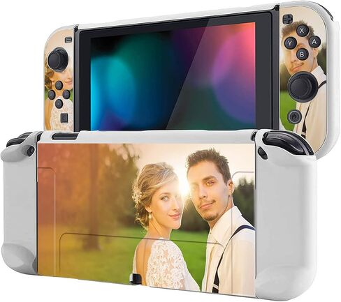 Custom Photo Shockproof Cover for Nintendo Switch OLED, 3 in 1 Personalized Dockable Case Customized Protective Grip Case Soft Shockproof Case Handheld Separable Protector Shell for NS Joycon Clear in Saudi Arabia